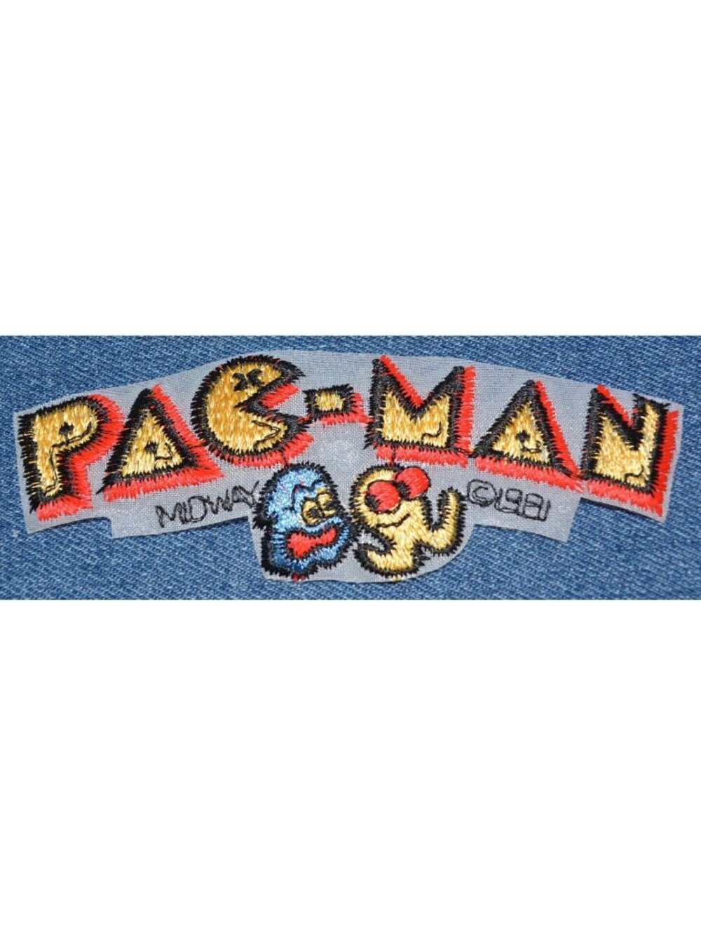 Original NOS Vintage 80s PAC MAN 5" Patch MIDWAY NAMCO Arcade Video Game Iron-On
